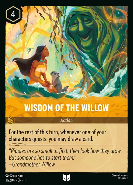 Wisdom of the Willow, Disney Lorcana card CH11-031 — Winterspell set