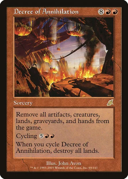 Decree of Annihilation, Magic card SCG 85 — Scourge set
