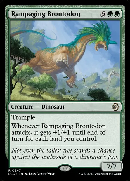 Rampaging Brontodon, Magic card LCC 247 — The Lost Caverns of Ixalan Commander set