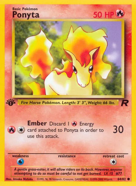 Ponyta, Pokémon card TR 64 — Team Rocket set