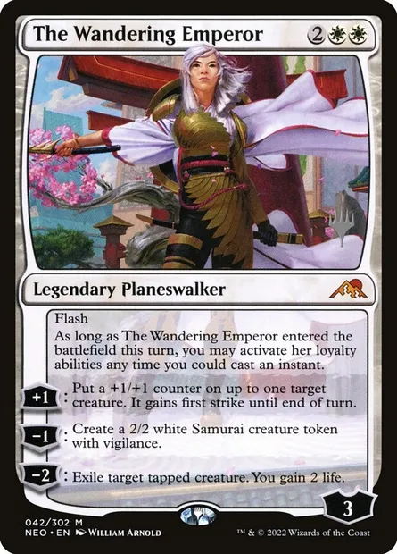 The Wandering Emperor, Magic card PNEO 42p — Kamigawa: Neon Dynasty Promos set