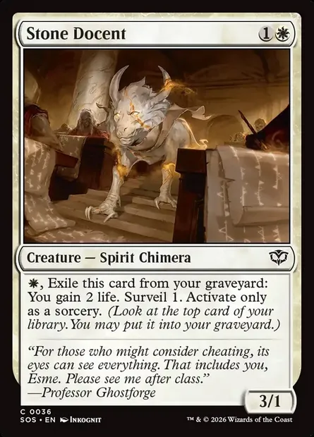 Stone Docent, Magic card SOS 36 — Secrets of Strixhaven set