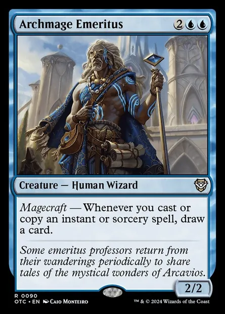 Archmage Emeritus, Magic card OTC 90 — Outlaws of Thunder Junction Commander set
