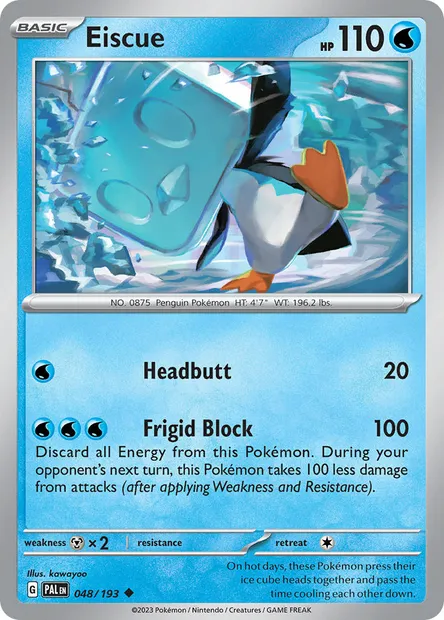 Eiscue, Pokémon card PAL 048 — Paldea Evolved set