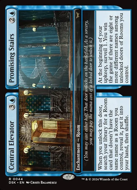 Central Elevator // Promising Stairs, Magic card DSK 44 — Duskmourn: House of Horror set