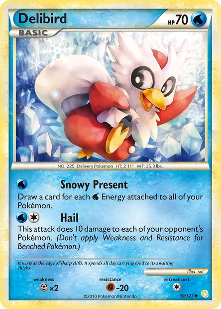 Delibird, Pokémon card HS 39 — HeartGold SoulSilver set