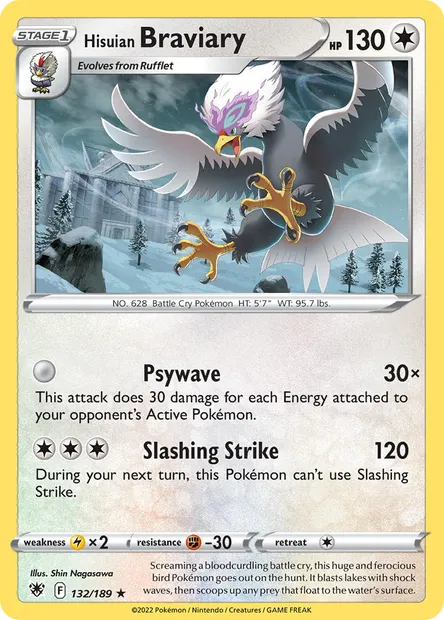 Hisuian Braviary, Pokémon card ASR 132 — Astral Radiance set