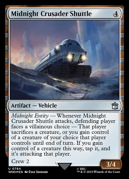 Midnight Crusader Shuttle, Magic card WHO 784 — Doctor Who set