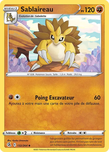 Sablaireau, carte Pokémon FST 132 — extension Poing de Fusion