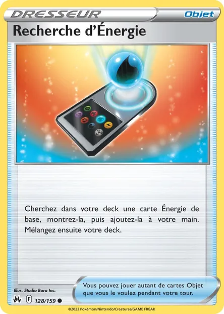 Recherche d'Énergie, carte Pokémon CRZ 128 — extension Zénith Suprême