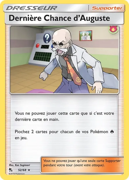 Dernière Chance d’Auguste, carte Pokémon HIF 52 — extension Destinées Occultes