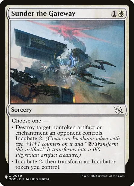 Sunder the Gateway, Magic card PLST MOM-39 — The List set