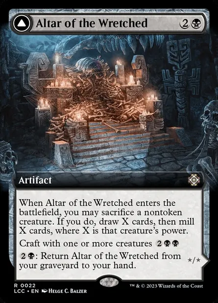 Altar of the Wretched // Wretched Bonemass, carte Magic LCC 22 — extension The Lost Caverns of Ixalan Commander