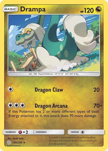 Drampa, Pokémon card CEC 159 — Cosmic Eclipse set