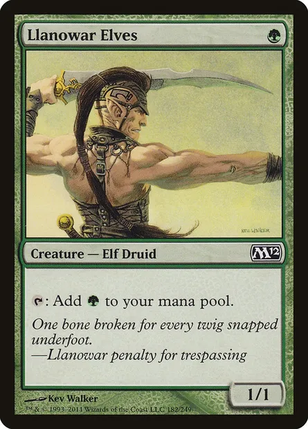 Llanowar Elves, Magic card M12 182 — Magic 2012 set