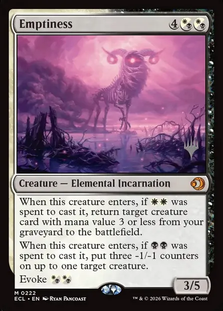 Emptiness, Magic card PECL 222p — Lorwyn Eclipsed Promos set