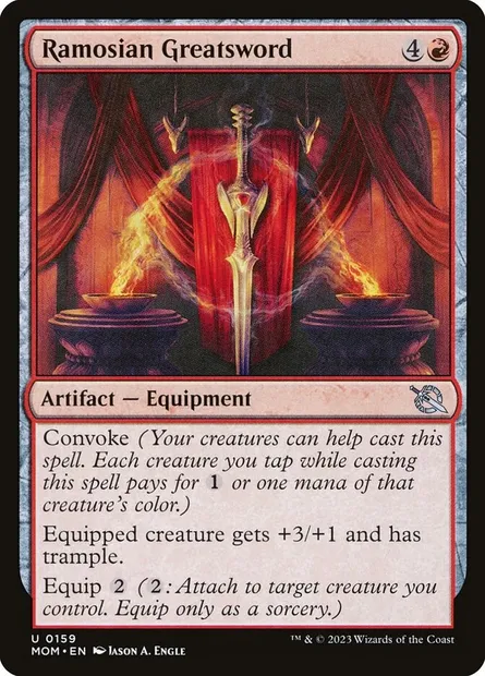 Ramosian Greatsword, Magic card MOM 159 — March of the Machine set