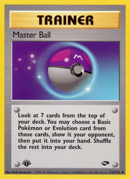 Master Ball, carte Pokémon GC 116 — extension Gym Challenge