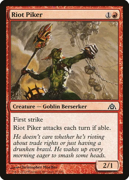 Riot Piker, Magic card DGM 37 — Dragon's Maze set
