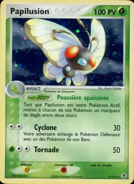 Papilusion, carte Pokémon RG 2 — extension EX Rouge Feu & Vert Feuille