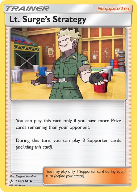Lt. Surge’s Strategy, Pokémon card UNB 178 — Unbroken Bonds set