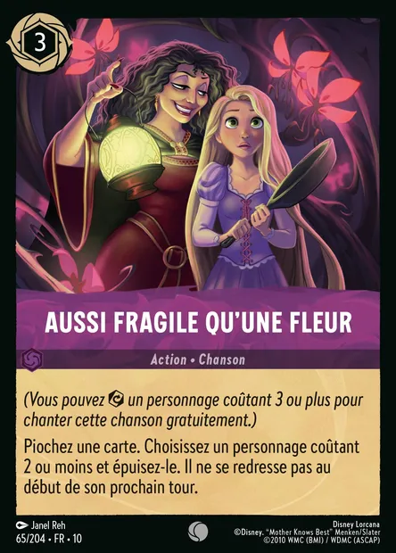 Aussi fragile qu'une fleur, carte Disney Lorcana CH10-065 — extension Lueurs dans les Profondeurs