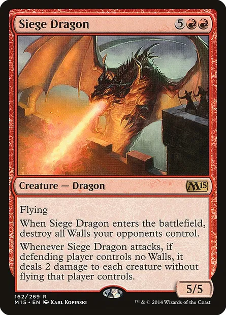 Siege Dragon, Magic card M15 162 — Magic 2015 set