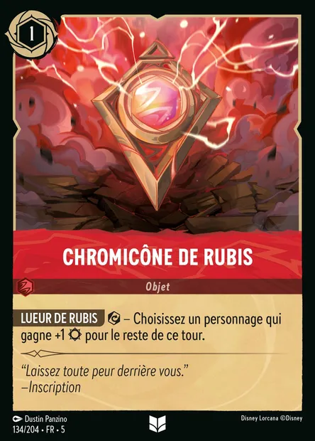 Chromicône de Rubis, carte Disney Lorcana CH5-134 — extension Ciel Scintillant
