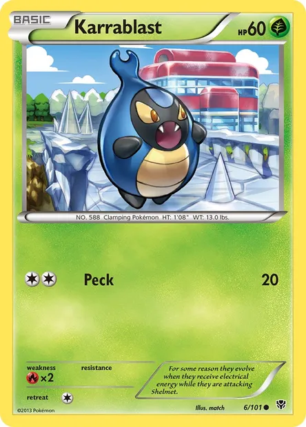 Karrablast, Pokémon card PLB 6 — Plasma Blast set