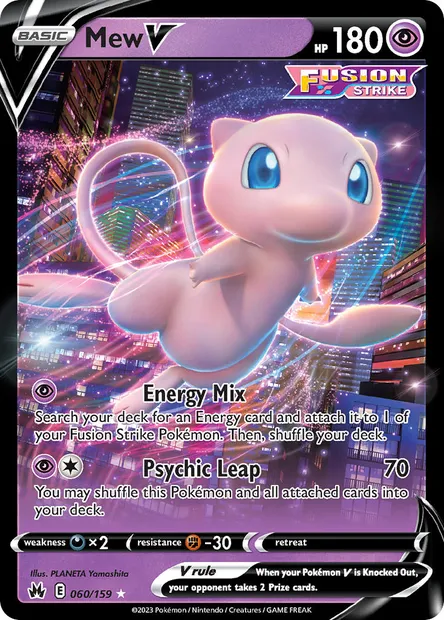 Mew V, Pokémon card CRZ 060 — Crown Zenith set