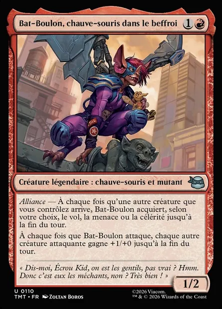 Bat-Boulon, chauve-souris dans le beffroi, carte Magic TMT 110 — extension Teenage Mutant Ninja Turtles