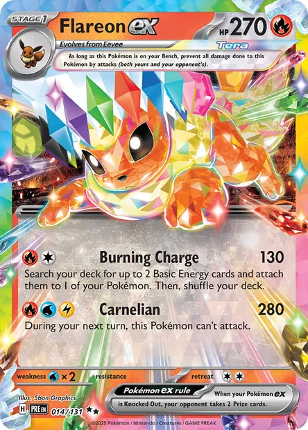 Flareon ex, Pokémon card PRE 014 — Prismatic Evolutions set