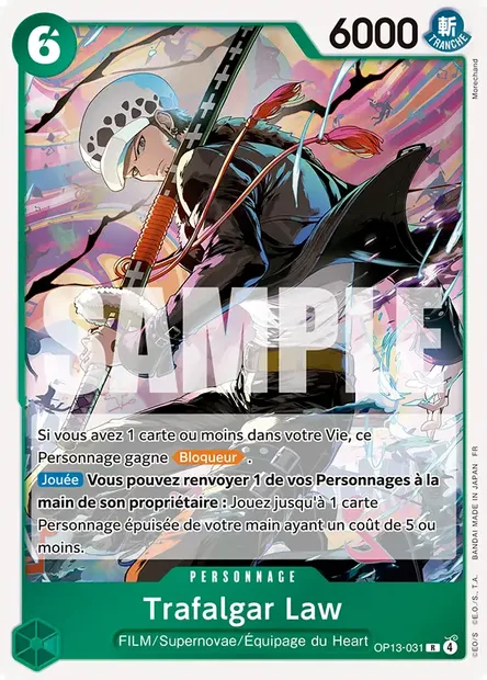 Trafalgar Law, carte One Piece OP13-031 — extension SUCCESSEURS