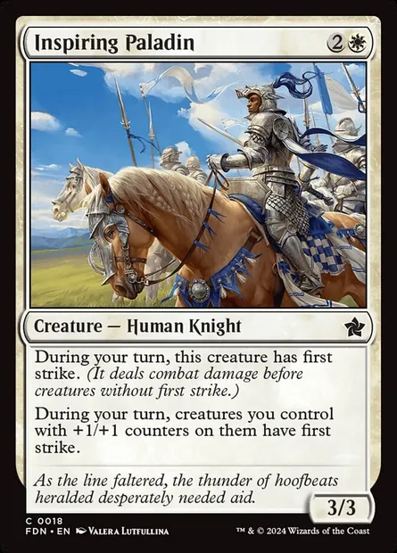 Inspiring Paladin, Magic card FDN 18 — Foundations set