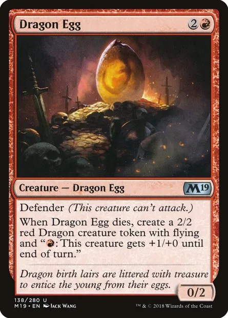 Dragon Egg, Magic card M19 138 — Core Set 2019 set
