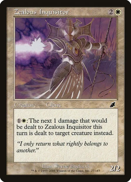 Zealous Inquisitor, Magic card SCG 27 — Scourge set