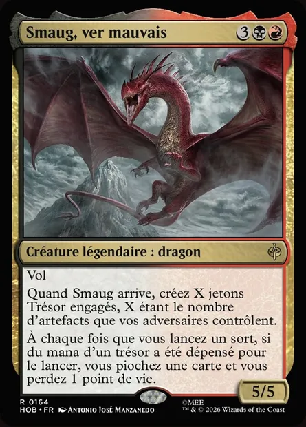Smaug, ver mauvais, carte Magic HOB 164 — extension The Hobbit