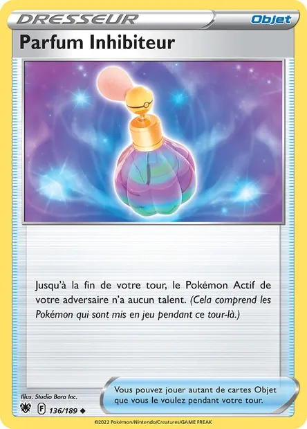 Parfum Inhibiteur, carte Pokémon ASR 136 — extension Astres Radieux