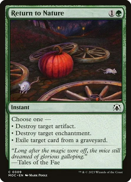 Return to Nature, Magic card MOC 309 — March of the Machine Commander set