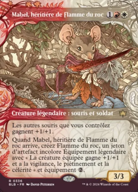 Mabel, héritière de Flamme du roc, carte Magic BLB 336 — extension Bloomburrow
