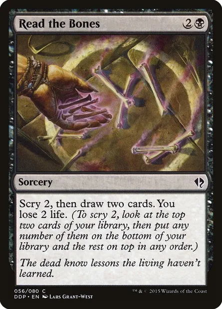 Read the Bones, Magic card DDP 56 — Duel Decks: Zendikar vs. Eldrazi set