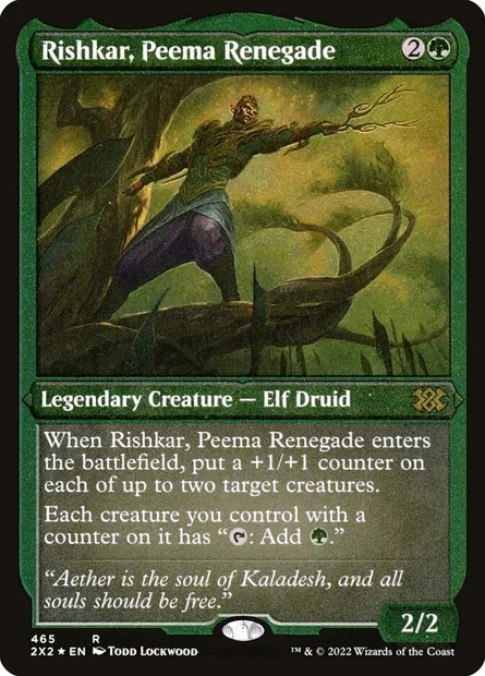 Rishkar, Peema Renegade, Magic card 2X2 465 — Double Masters 2022 set