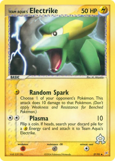 Team Aqua's Electrike, Pokémon card MA 27 — Team Magma vs Team Aqua set