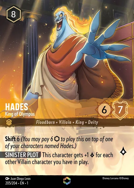 Hades - King of Olympus, Disney Lorcana card CH1-205 — The First Chapter set