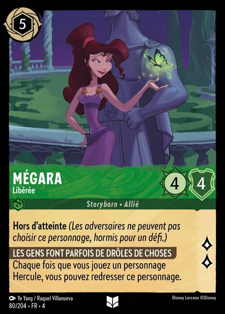 Mégara - Libérée, carte Disney Lorcana CH4-080 — extension Le Retour d'Ursula