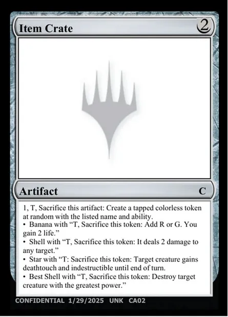Item Crate, carte Magic UNK CA02c — extension Unknown Event