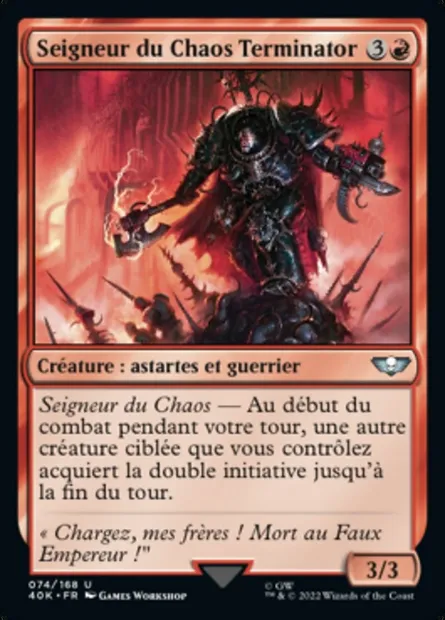 Seigneur du Chaos Terminator, carte Magic 40K 74 — extension Warhammer 40,000 Commander