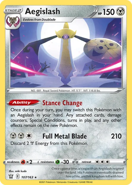 Aegislash, Pokémon card BST 107 — Battle Styles set