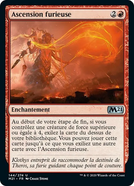 Ascension furieuse, carte Magic M21 144 — extension Core Set 2021