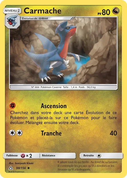 Carmache, carte Pokémon UPR 98 — extension Ultra-Prisme